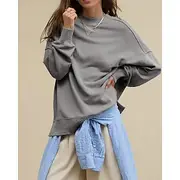 Women's Sweatshirt Track Top Pullover Split Long Sleeve Top Athleisure Fall Thermal Warm Windproof Tennis Golf Running Sportswear Activewear Solid Colored Dark