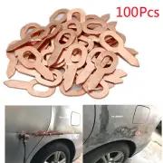 100Pcs New Copper Plated Oval Dent Puller Rings Car Body Paintless Lifter Puller