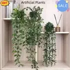 Artificial Plants Hanging Fake Macrame In Pots Fern Succulent Plant Green Leaf