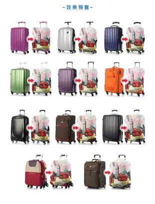 [Travelism-潮流系列] #英倫風格# L號26-29吋 行李箱套旅行箱登機箱防塵套創意箱套 (5.3折)