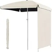 THBSHZMZR 5ft 6.5ft Beach Umbrella With Sunshade Curtain Patio Umbrella Square Parasol UPF 50+ For Outdoor Camping Garden Market Table