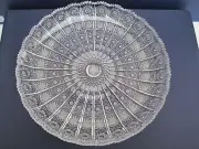 VINTAGE BOHEMIA HAND CUT QUEEN LACE 24% LEAD CRYSTAL ROUND PLATE 11" NIB