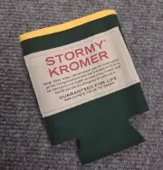 Stormy Kromer Benchwarmer Wool Can Wrap Wrapper Cooler forest green yellow trim