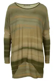 Foliage Tie Dye Print Knit Top--HAM-97298A1