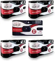 Disposable Camera with 27 Exposures, Ultramax ISO 400 35mm Film Single-Use Camera with Flash 5 Pack