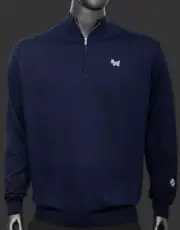NEW RARE Scotty Cameron Merino Sweater Pullover Qtr Zip Bulldog Navy Size XL