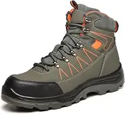 [Bukbag] Steel Toe Shoes Men Work Boots Safety Sneakers Lightweight Breathable Puncture Proof Indestructible and Non-Slip Resistant Work Shoes-Green||47