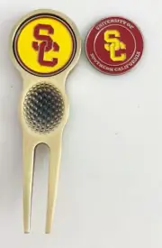 NCAA Golf Divot Repair Tool w/ Ballmark Bronze USC TROJANS