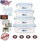 Versatile 4 Pack of Durable Glass Meal Prep Containers with Airtight Lids