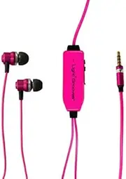 Esonic Lightingcool Visible Glowing LED in- Ear Earphone Light up Stereo Headhone with Mic Lights Flashing to Music Beat for iPhone6/6s/7/8/XS/XR (Green, Blue, Pink) (Pink)
