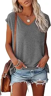 [FANGJIN] Women's Casual Tops Leopard Sexy Short Sleeve Blouses Summer T-Shirt Tops, A001