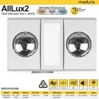 Modura AllLux2 Bathroom Heater Fan Exhaust 12W Tricolour LED Panel Light 3 in 1