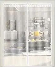 Magnetic Screen Door, Heavy Duty Mesh Door Curtain, Strong Magnet Strength Self-Sealing, with Full Frame Hook&Loop Strip, Easy Install, Pets & Kids Friendly (White 170x240cm)