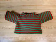 RED GREEN STRIPES CHRISTMAS TEE T SHIRT for 16-17-18" CPK Cabbage Patch Kids