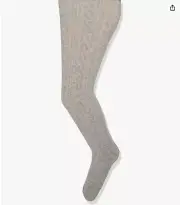 Jefferies Socks Girl Size 6-8 yrs Gray Cotton Blend Cable Knit Tights NWT
