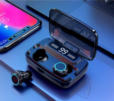 Wireless Noise Cancelling Sweatproof Bluetooth 5.0 Earbuds Headset w/Mic
