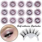 Glue Needed Wispy 3D Mink Reusable Natural Curly Self-adhesive False Eyelashes
