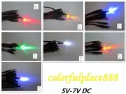 3mm 5V Candle Flicker Pre-Wired Red Yellow Blue Green White Orange UV LED 20CM