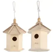 New Gardening Wooden Hanging Birdhouse Outdoor Bird Warm Breeding Box Cage For B