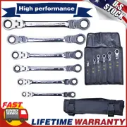 Ratcheting Spanner Set, 6Pcs 8-19mm Multifunction Double Head Metric Flexible