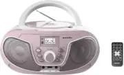 Portable Boombox CD Player with Remote Control FM Radio USB MP3 Playback 3.5mm