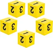 Generic 5pcs Colorful Foam Dice Outdoor for Dice Prop Multi-Sided Dices Teaching Dice Party Dice Decoration Party Decor Board Game Accessories Eva Yellow