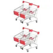 2 PCS Small Shopping Trolley Cart Folding Trolleys Cars Child