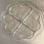 Pfaltzgraff Cloverhill 12" Glass Serving Platter Divided Dish Heart Tray