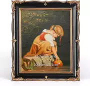 Vintage Picture Frame 8X10 Black Gold, 8 by 10 Ornate Decorative Antique Frame w