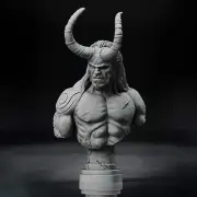 Hellboy 3D Printed Bust- Resin- Fotis Mint-12K Ultra High Quality Model