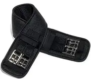 Ovation Ovsellerie Airform Chafeless Dressage Girth - Cushioned Textured Soft Black Horse Girth with Stainless Steel Hardware