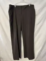 NEW Nicole Miller Size 16 Essential Easy Care Dress Pants Dark Brown, Womens