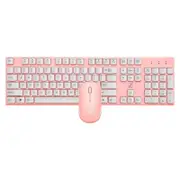 Wireless Keyboard Set Candy Color Office Notebook 2.4g Keyboard Mouse Set Ergonomic Design 1600 Resolution 104 Buttons (Pink)