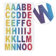 MultiCraft Paper Craft Stickers: Alphabet Glitter-Rainbow Shimmer 14.6x24cm (2 Sheets)