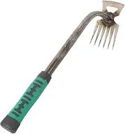 Hand Weeder Tool, Weed Puller Tool with Dual Side Head 5 Teeth Metal Weed Remover with Extended for Digging and Shoveling