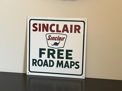 Sinclair Free Road Maps Vintage Style Metal Sign