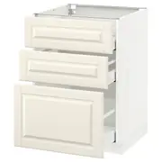 METOD / MAXIMERA base cabinet with 3 drawers, white/Bodbyn off-white, 60x60x80 cm