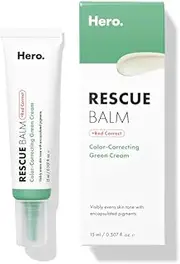 Hero Cosmetics Rescue Balm & Red Correct Post-Blemish Recovery Cream - Nourishing, Calming, Dermatologist Tested, Vegan (0.5 fl oz)