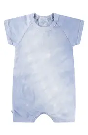 PAIGELAUREN Tie Dye Organic Cotton & Modal Romper in Blue at Nordstrom, Size 18-24M