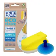 White Magic Eraser Sponge Shower w/Suction 1Pk (Pack of 6)