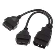 OBD2 OBDII Splitter Extension Cable 16pin Male to Dual Female Y Cable 30cm (1ft)