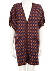 Long Patterned Short Sleeve Dress
