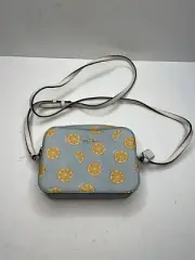 Coach 3273 Women's Mini Camera Bag Crossbody With Orange Slices Blue Print New