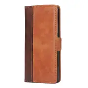 For Xiaomi Redmi Note 8 Pro Retro Texture Contrast Color Splicing Horizontal Flip TPU + PU Leather Case with Card Slots & Holder & Wallet(Brown)