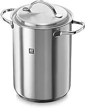 ZWILLING 40990-005 24 cm Pasta/Asparagus Pot – Large Cooking Pot with Hooked Basket, 4.5L Stockpot, Induction Hob Suitable, Spaghetti Pan with Strainer, 18/10 Stainless Steel Cookware, Pressure Pot