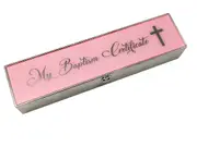 Baptism Certificate Box - Pink