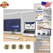 24W Adjustable LED Desk Lamp - Double Head Task Light with Clamp for Home Office
