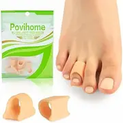 Povihome Hammer Toe Straightener Corrector - Gel Toe Splint Relief for Curled, Claw, Crooked Toes, Hammer Toes - Toe Corrector for Women and Men, 3 Different Sizes (Medium, 6 Pcs, Beige)