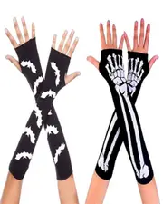 Fingerless Skeleton Vampire Costume Gloves