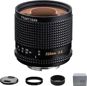 TTartisan 250mm F5.6 Reflex M42 Mount Manual Telephoto Lens,Fantasy Doughnut Bokeh, 2m Closest Focus Distance, with Lens Hood, add Adapter Easily Compatible with Fuji, Canon, Nikon,Hasselblad Cameras